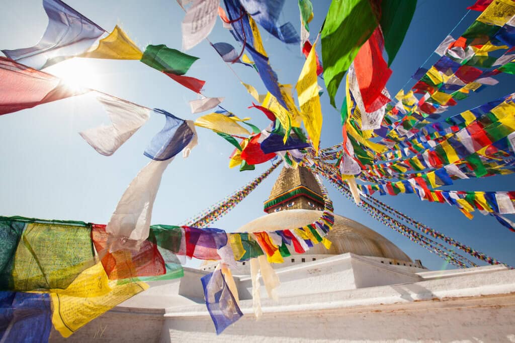 Boudhanath patří mezi největší buddhistické stupy světa