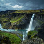 Jeden z nejvyšších vodopádů Islandu - Háifoss