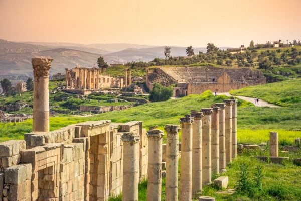 Římské ruiny ve starověkém městě Jerash