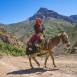 Oslík je mnohdy jediným druhem dopravy v tádžických horách