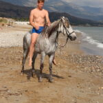 Řecko, Kréta, plavání s koňmi